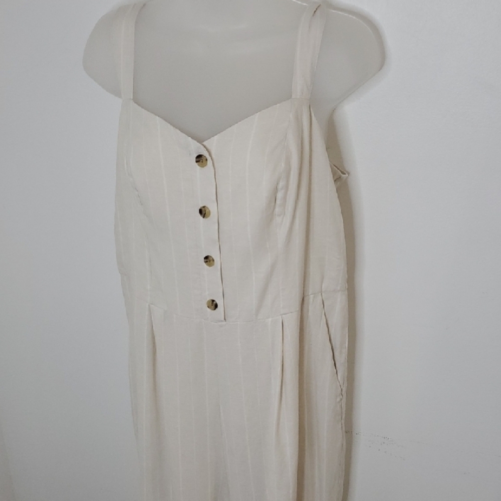 Old Navy Cream Buttoned Jumpsuit